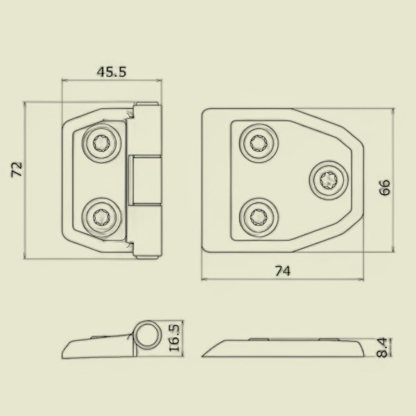 画像8: タフト用 ダミーヒンジ 両面テープ貼付 ステンレスボルト仕様 (8)